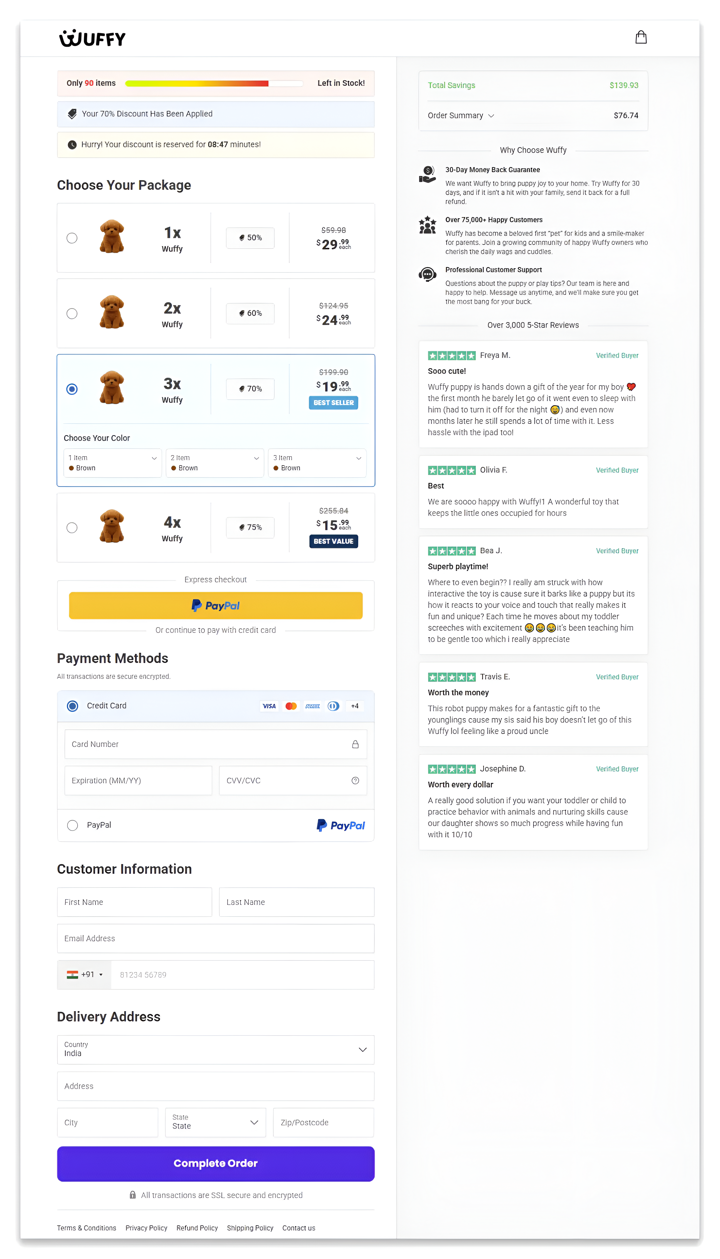 froplay dog checkout page